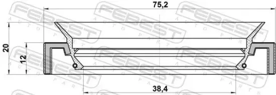 Wellendichtring, Antriebswelle FEBEST 95HAS-40751220L Bild Wellendichtring, Antriebswelle FEBEST 95HAS-40751220L