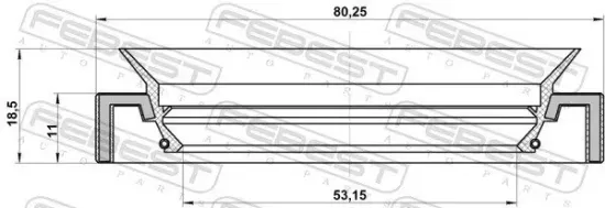 Wellendichtring, Antriebswelle FEBEST 95HAS-55801118C Bild Wellendichtring, Antriebswelle FEBEST 95HAS-55801118C