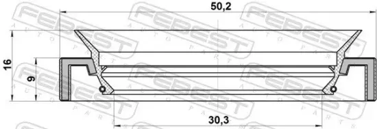 Wellendichtring, Antriebswelle FEBEST 95HAY-32500916L Bild Wellendichtring, Antriebswelle FEBEST 95HAY-32500916L