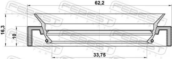 Wellendichtring, Antriebswelle FEBEST 95HAY-35621016X Bild Wellendichtring, Antriebswelle FEBEST 95HAY-35621016X