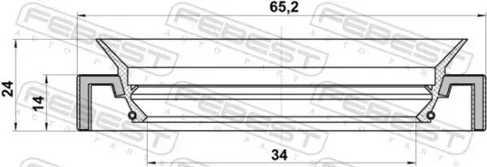 Wellendichtring, Antriebswelle FEBEST 95HAY-35651424C Bild Wellendichtring, Antriebswelle FEBEST 95HAY-35651424C