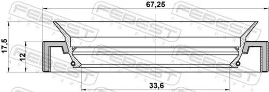 Wellendichtring, Antriebswelle FEBEST 95HAY-35671017R Bild Wellendichtring, Antriebswelle FEBEST 95HAY-35671017R