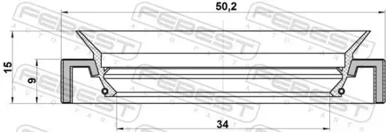 Wellendichtring, Antriebswelle FEBEST 95HAY-36500915L Bild Wellendichtring, Antriebswelle FEBEST 95HAY-36500915L