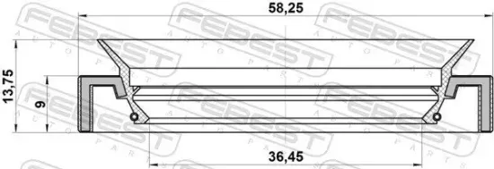 Wellendichtring, Differential FEBEST 95HAY-38580914C Bild Wellendichtring, Differential FEBEST 95HAY-38580914C