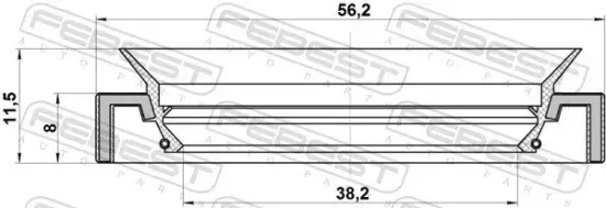 Wellendichtring, Antriebswelle FEBEST 95HAY-40560812L Bild Wellendichtring, Antriebswelle FEBEST 95HAY-40560812L