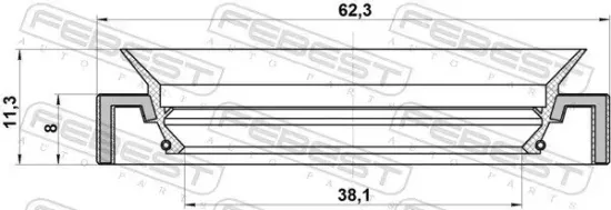 Wellendichtring, Antriebswelle FEBEST 95HAY-40620811R Bild Wellendichtring, Antriebswelle FEBEST 95HAY-40620811R