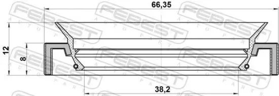 Wellendichtring, Antriebswelle FEBEST 95HAY-40660812R Bild Wellendichtring, Antriebswelle FEBEST 95HAY-40660812R