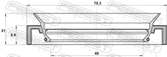Wellendichtring, Antriebswelle FEBEST 95HAY-50700921L Bild Wellendichtring, Antriebswelle FEBEST 95HAY-50700921L