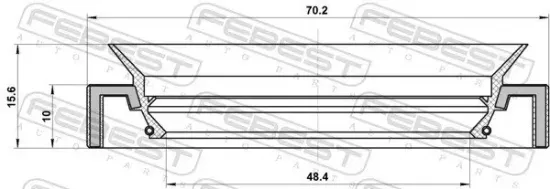 Wellendichtring, Verteilergetriebe FEBEST 95HAY-50701016R Bild Wellendichtring, Verteilergetriebe FEBEST 95HAY-50701016R