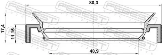 Wellendichtring, Antriebswelle FEBEST 95HAY-50801117L Bild Wellendichtring, Antriebswelle FEBEST 95HAY-50801117L