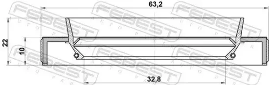 Wellendichtring, Antriebswelle FEBEST 95HBS-34631022L Bild Wellendichtring, Antriebswelle FEBEST 95HBS-34631022L