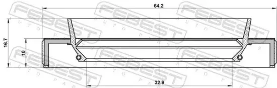 Wellendichtring, Antriebswelle FEBEST 95HBS-34641017C Bild Wellendichtring, Antriebswelle FEBEST 95HBS-34641017C