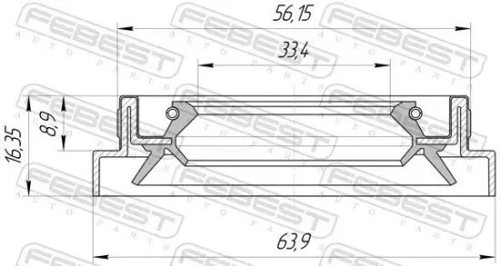 Wellendichtring, Antriebswelle FEBEST 95HBS-35560916X Bild Wellendichtring, Antriebswelle FEBEST 95HBS-35560916X