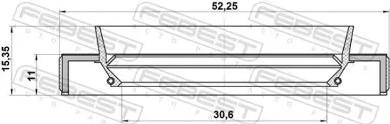 Wellendichtring, Antriebswelle FEBEST 95HBY-32521115X Bild Wellendichtring, Antriebswelle FEBEST 95HBY-32521115X