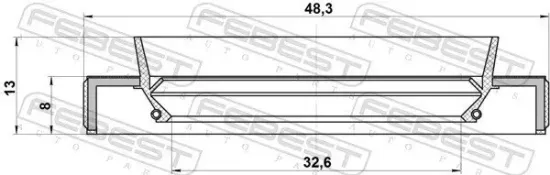 Wellendichtring, Antriebswelle FEBEST 95HBY-34480813R Bild Wellendichtring, Antriebswelle FEBEST 95HBY-34480813R