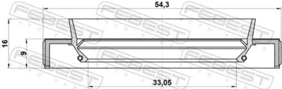 Wellendichtring, Antriebswelle FEBEST 95HBY-35540916R Bild Wellendichtring, Antriebswelle FEBEST 95HBY-35540916R