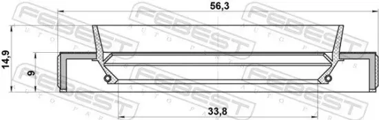 Wellendichtring, Antriebswelle FEBEST 95HBY-35560915C Bild Wellendichtring, Antriebswelle FEBEST 95HBY-35560915C