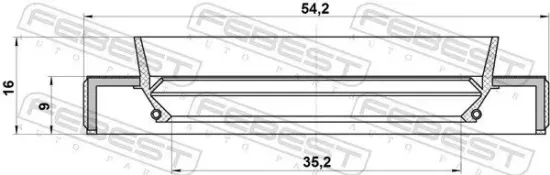 Wellendichtring, Antriebswelle FEBEST 95HBY-37540916C Bild Wellendichtring, Antriebswelle FEBEST 95HBY-37540916C