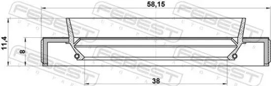 Wellendichtring, Antriebswelle FEBEST 95HBY-40580811R Bild Wellendichtring, Antriebswelle FEBEST 95HBY-40580811R