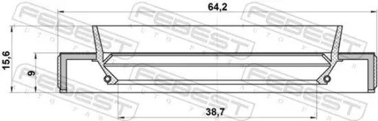 Wellendichtring, Antriebswelle FEBEST 95HBY-40640916R Bild Wellendichtring, Antriebswelle FEBEST 95HBY-40640916R