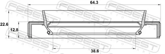 Wellendichtring, Antriebswelle FEBEST 95HBY-40641323R Bild Wellendichtring, Antriebswelle FEBEST 95HBY-40641323R
