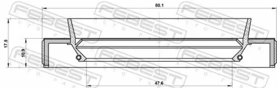 Wellendichtring, Antriebswelle FEBEST 95HBY-49801118L Bild Wellendichtring, Antriebswelle FEBEST 95HBY-49801118L