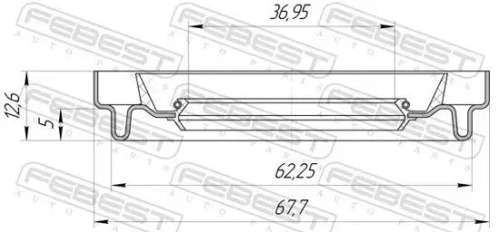 Wellendichtring, Antriebswelle FEBEST 95HDS-38620513X Bild Wellendichtring, Antriebswelle FEBEST 95HDS-38620513X