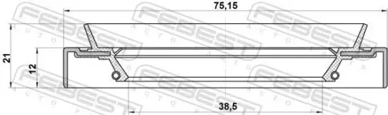Wellendichtring, Antriebswelle FEBEST 95HDS-40751221R Bild Wellendichtring, Antriebswelle FEBEST 95HDS-40751221R
