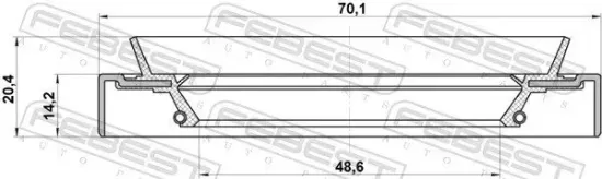 Wellendichtring, Antriebswelle FEBEST 95HDS-50701420X Bild Wellendichtring, Antriebswelle FEBEST 95HDS-50701420X