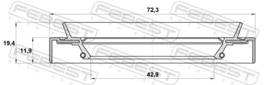 Wellendichtring, Differential Hinterachse FEBEST 95HDY-45721219R Bild Wellendichtring, Differential Hinterachse FEBEST 95HDY-45721219R