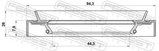 Wellendichtring, Differential Vorderachse FEBEST 95HDY-46940826C Bild Wellendichtring, Differential Vorderachse FEBEST 95HDY-46940826C