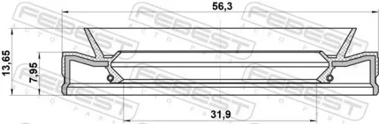 Wellendichtring, Automatikgetriebe FEBEST 95HEY-33560814C Bild Wellendichtring, Automatikgetriebe FEBEST 95HEY-33560814C