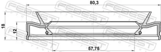 Wellendichtring, Antriebswelle FEBEST 95HEY-59801218R Bild Wellendichtring, Antriebswelle FEBEST 95HEY-59801218R