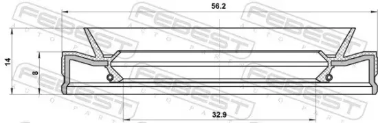 Wellendichtring, Differential Vorderachse FEBEST 95HFS-34560814C Bild Wellendichtring, Differential Vorderachse FEBEST 95HFS-34560814C