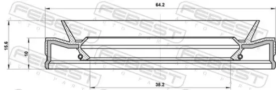 Wellendichtring, Differential Vorderachse FEBEST 95HFS-40641016X Bild Wellendichtring, Differential Vorderachse FEBEST 95HFS-40641016X
