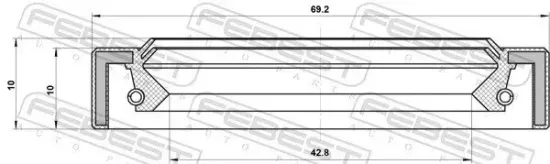 Wellendichtring, Schaltgetriebehauptwelle FEBEST 95IAS-44691010X Bild Wellendichtring, Schaltgetriebehauptwelle FEBEST 95IAS-44691010X