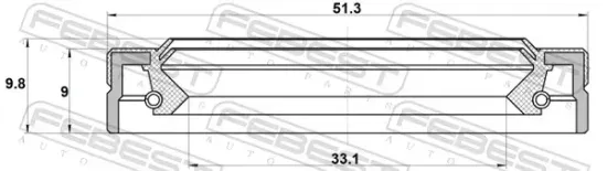 Wellendichtring, Antriebswelle FEBEST 95IEY-35510910X Bild Wellendichtring, Antriebswelle FEBEST 95IEY-35510910X