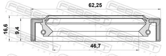 Wellendichtring, Antriebswelle FEBEST 95IEY-48620917C Bild Wellendichtring, Antriebswelle FEBEST 95IEY-48620917C
