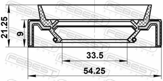 Wellendichtring, Antriebswelle FEBEST 95JAS-32540921R Bild Wellendichtring, Antriebswelle FEBEST 95JAS-32540921R