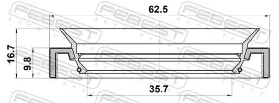 Wellendichtring, Schaltgetriebehauptwelle FEBEST 95JAS-37621017R Bild Wellendichtring, Schaltgetriebehauptwelle FEBEST 95JAS-37621017R