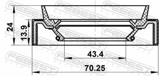 Wellendichtring, Schaltgetriebehauptwelle FEBEST 95JAS-45701424R Bild Wellendichtring, Schaltgetriebehauptwelle FEBEST 95JAS-45701424R