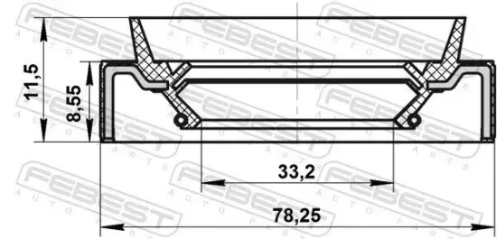 Wellendichtring, Antriebswelle FEBEST 95JBS-35780912X Bild Wellendichtring, Antriebswelle FEBEST 95JBS-35780912X