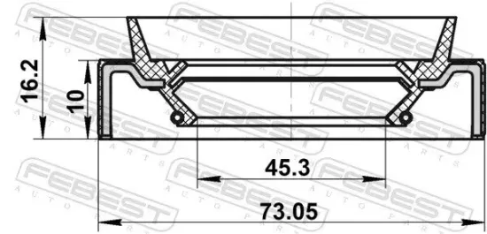 Wellendichtring, Differential FEBEST 95JBS-47731016R Bild Wellendichtring, Differential FEBEST 95JBS-47731016R