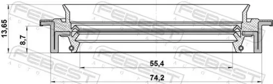 Wellendichtring, Antriebswelle FEBEST 95JDS-57740914X Bild Wellendichtring, Antriebswelle FEBEST 95JDS-57740914X