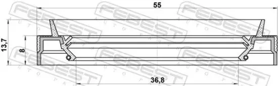 Wellendichtring, Antriebswelle FEBEST 95JES-38550814X Bild Wellendichtring, Antriebswelle FEBEST 95JES-38550814X