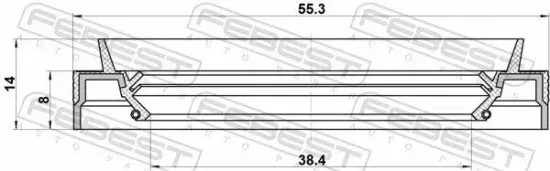 Wellendichtring, Antriebswelle FEBEST 95JES-40550814C Bild Wellendichtring, Antriebswelle FEBEST 95JES-40550814C