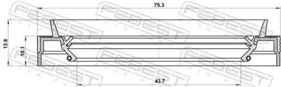 Wellendichtring, Differential Antriebsachse FEBEST 95JEY-45751014R Bild Wellendichtring, Differential Antriebsachse FEBEST 95JEY-45751014R
