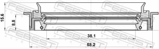 Wellendichtring, Automatikgetriebe FEBEST 95JFZ-40581016C Bild Wellendichtring, Automatikgetriebe FEBEST 95JFZ-40581016C