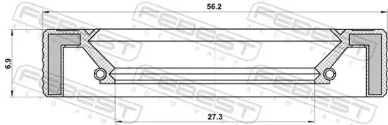 Wellendichtring, Antriebswelle FEBEST 95LAY-29560707R Bild Wellendichtring, Antriebswelle FEBEST 95LAY-29560707R