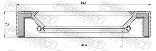 Wellendichtring, Kurbelwelle vorne FEBEST 95LAY-42560707R Bild Wellendichtring, Kurbelwelle vorne FEBEST 95LAY-42560707R